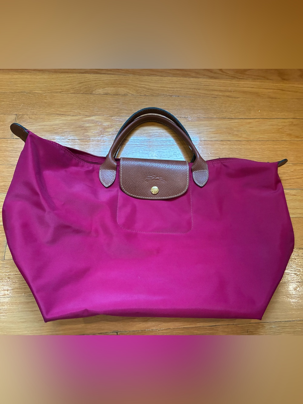Longchamp Le Pilage Top Handle Burgundy Tote